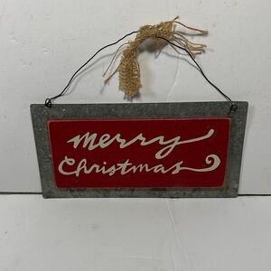 Festive Red and Silver Merry Christmas Wall Decor